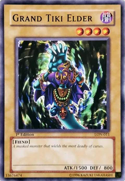 Grand Tiki Elder LON-011 Unlimited Yu-Gi-Oh card from Labyrinth of Nightmare