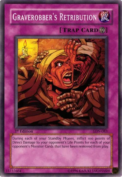 Graverobber's Retribution LON-083 Unlimited Yu-Gi-Oh card from Labyrinth of Nightmare