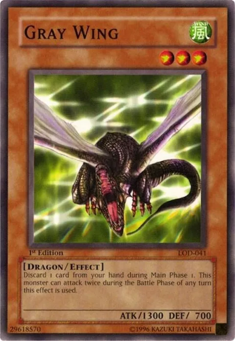 Gray Wing LOD-041 Yu-Gi-Oh card from Legacy of Darkness