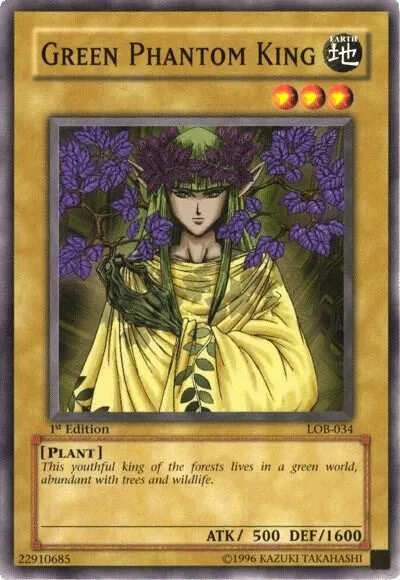 Green Phantom King LOB-034 1st Edition Yu-Gi-Oh card from The Legend of Blue Eyes White Dragon