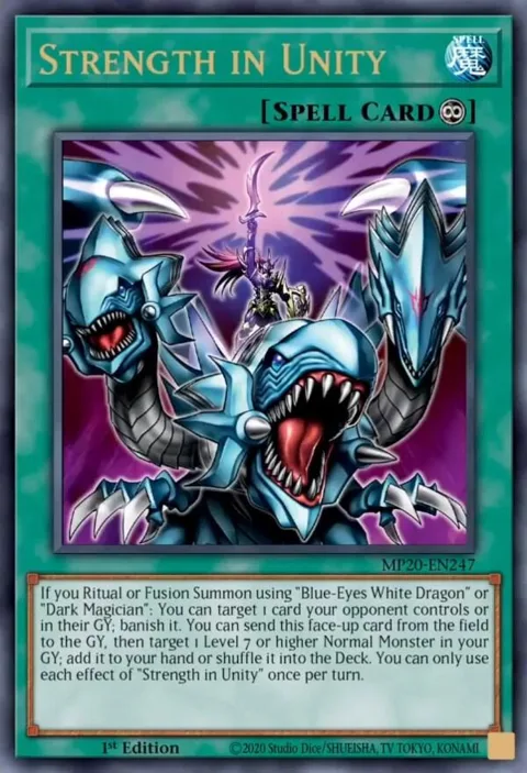 Strength in Unity MP20-EN247 Yu-Gi-Oh card from 2020 Tin of Lost Memories