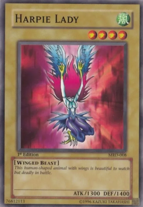 Harpie Lady Original Artwork MRD-008 1st Edition Yu-Gi-Oh card from Metal Raiders