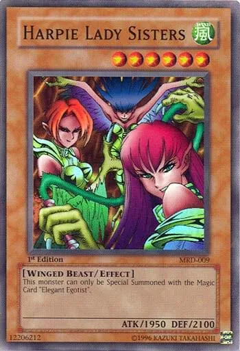 Harpie Lady Sisters MRD-009 1st Edition Yu-Gi-Oh card from Metal Raiders