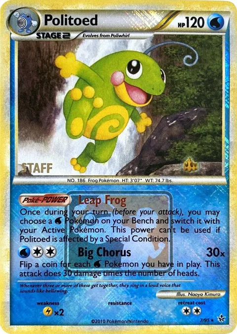 Politoed - 7/95 League Promo [Staff] #007/095 Reverse Holofoil Pokémon card from League & Championship Cards