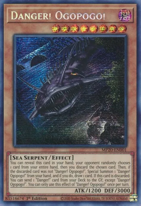 Danger! Ogopogo! MP20-EN001 Yu-Gi-Oh card from 2020 Tin of Lost Memories