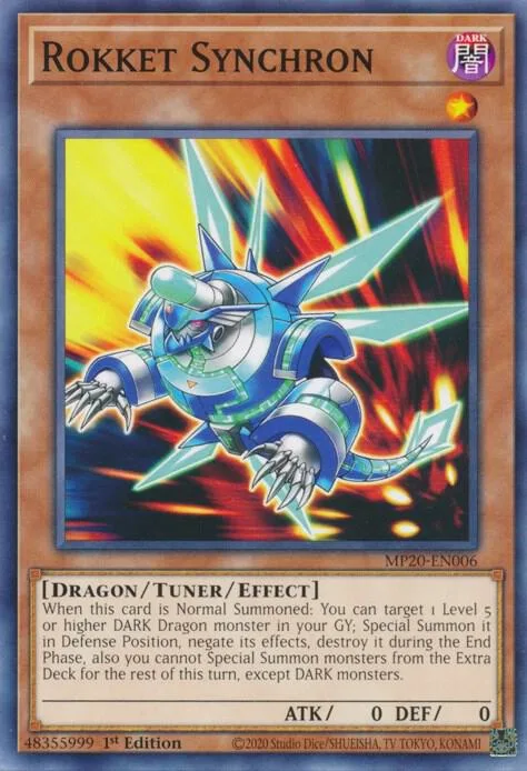 Rokket Synchron MP20-EN006 Yu-Gi-Oh card from 2020 Tin of Lost Memories