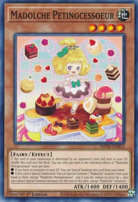 Madolche Petingcessoeur MP20-EN013 Yu-Gi-Oh card from 2020 Tin of Lost Memories