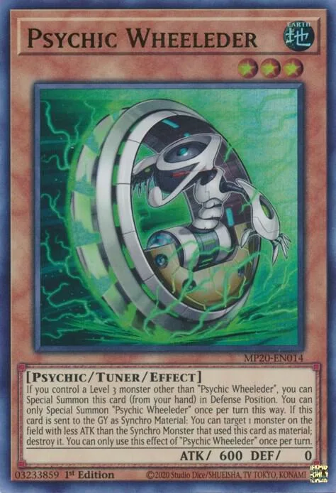 Psychic Wheeleder MP20-EN014 Yu-Gi-Oh card from 2020 Tin of Lost Memories