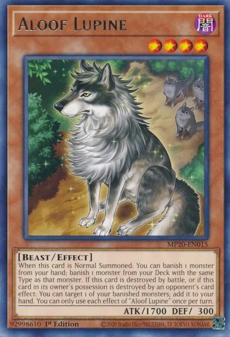 Aloof Lupine MP20-EN015 Yu-Gi-Oh card from 2020 Tin of Lost Memories