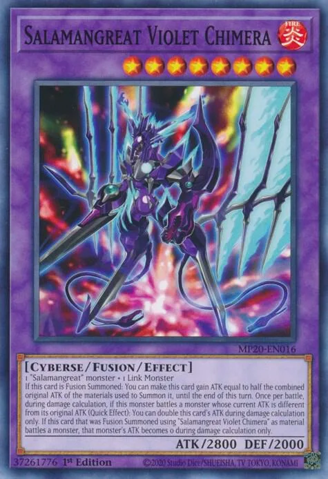 Salamangreat Violet Chimera MP20-EN016 Yu-Gi-Oh card from 2020 Tin of Lost Memories