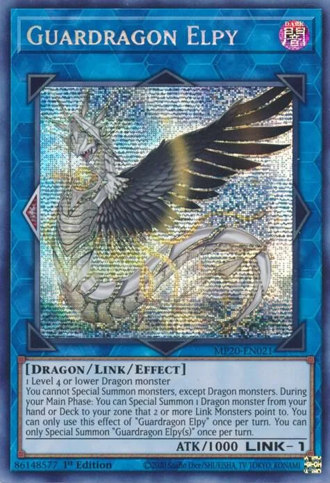 Guardragon Elpy MP20-EN021 Yu-Gi-Oh card from 2020 Tin of Lost Memories