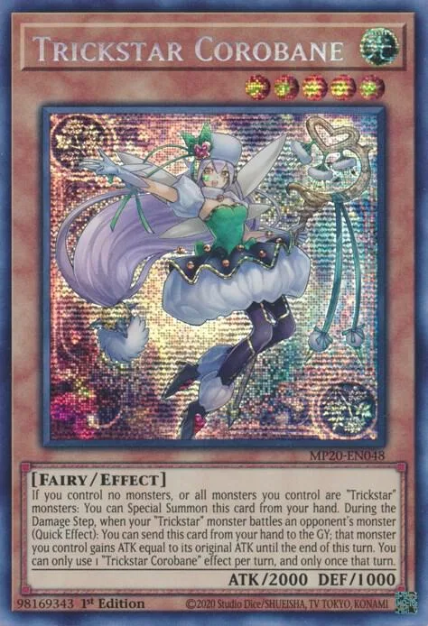 Trickstar Corobane MP20-EN048 Yu-Gi-Oh card from 2020 Tin of Lost Memories