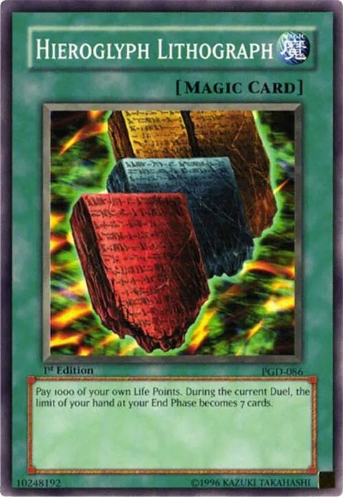 Hieroglyph Lithograph PGD-086 Unlimited Yu-Gi-Oh card from Pharaonic Guardian