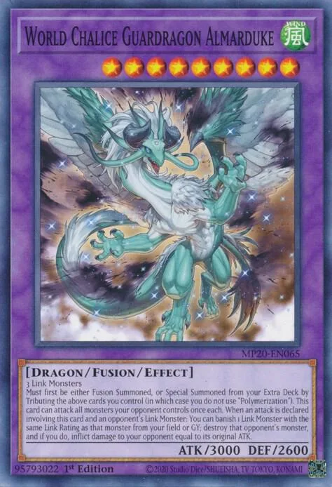 World Chalice Guardragon Almarduke MP20-EN065 Yu-Gi-Oh card from 2020 Tin of Lost Memories