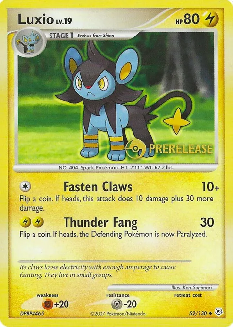 Luxio - 52/130 Prerelease #52/130 Pokémon card from Nintendo Promos