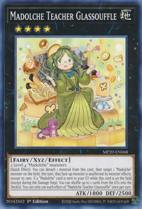 Madolche Teacher Glassouffle MP20-EN068 Yu-Gi-Oh card from 2020 Tin of Lost Memories