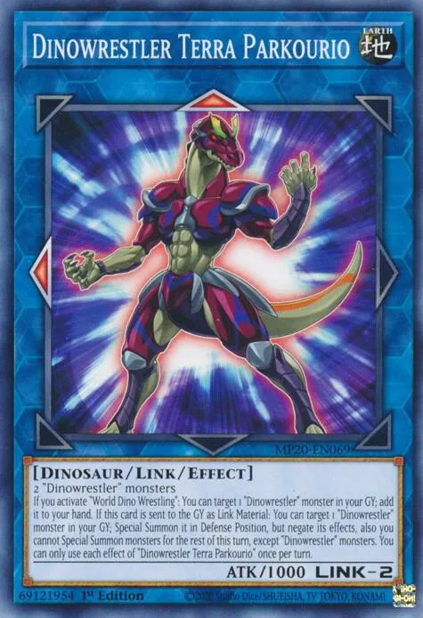 Dinowrestler Terra Parkourio MP20-EN069 Yu-Gi-Oh card from 2020 Tin of Lost Memories