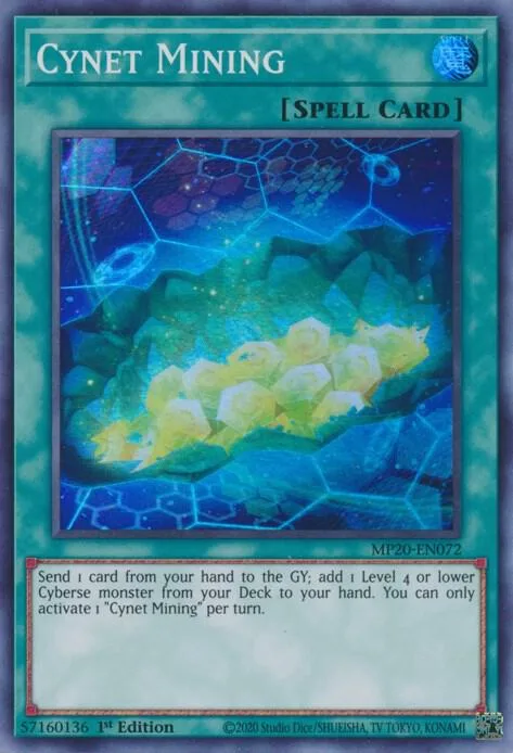 Cynet Mining MP20-EN072 Yu-Gi-Oh card from 2020 Tin of Lost Memories