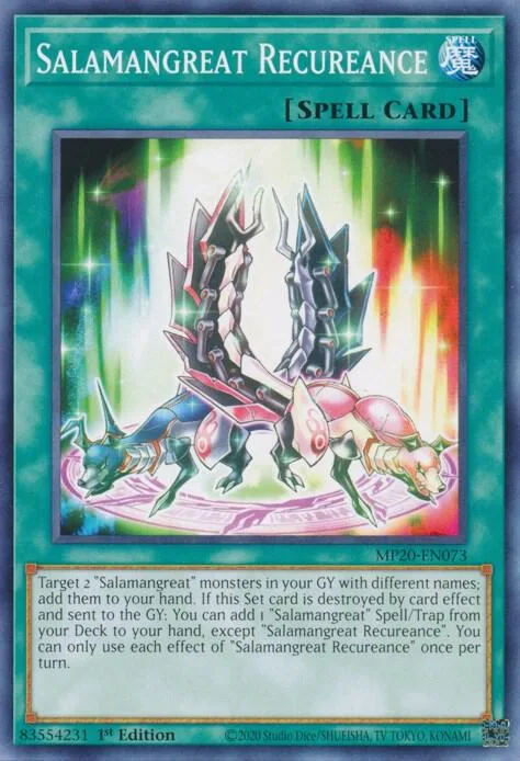 Salamangreat Recureance MP20-EN073 Yu-Gi-Oh card from 2020 Tin of Lost Memories