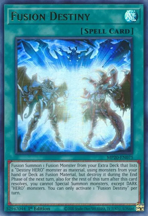 Fusion Destiny MP20-EN075 Yu-Gi-Oh card from 2020 Tin of Lost Memories
