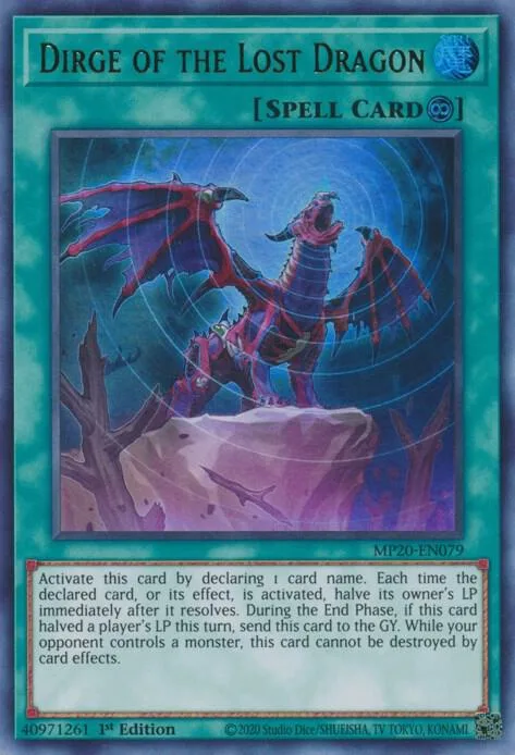 Dirge of the Lost Dragon MP20-EN079 Yu-Gi-Oh card from 2020 Tin of Lost Memories