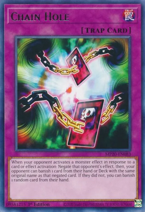 Chain Hole MP20-EN083 Yu-Gi-Oh card from 2020 Tin of Lost Memories