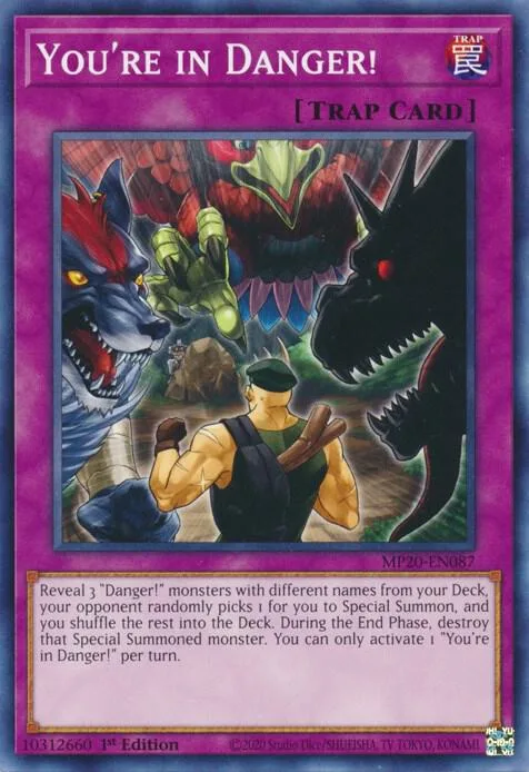 You're in Danger! MP20-EN087 Yu-Gi-Oh card from 2020 Tin of Lost Memories