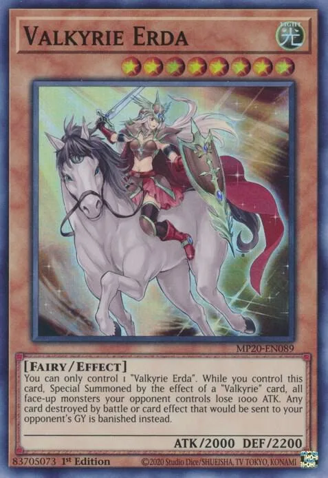 Valkyrie Erda MP20-EN089 Yu-Gi-Oh card from 2020 Tin of Lost Memories