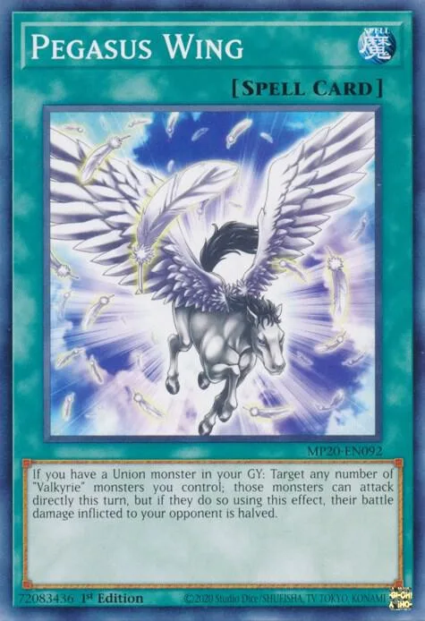 Pegasus Wing MP20-EN092 Yu-Gi-Oh card from 2020 Tin of Lost Memories