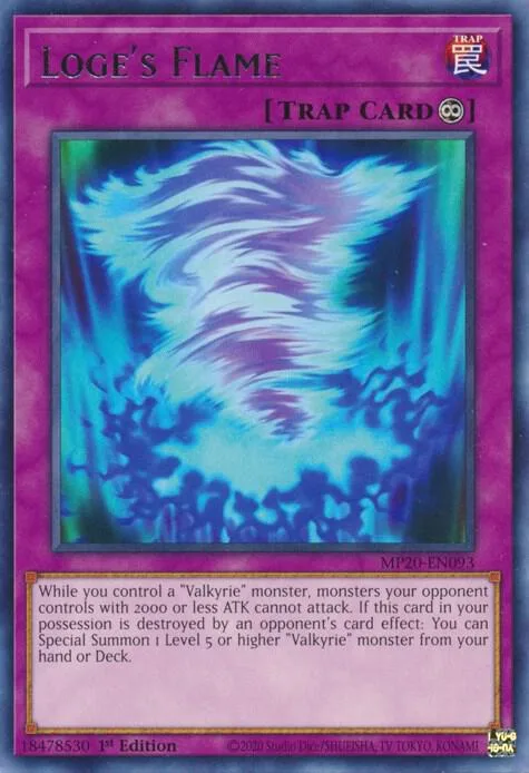 Loge's Flame MP20-EN093 Yu-Gi-Oh card from 2020 Tin of Lost Memories