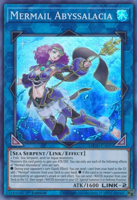 Mermail Abyssalacia MP20-EN095 Yu-Gi-Oh card from 2020 Tin of Lost Memories