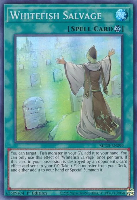Whitefish Salvage MP20-EN099 Yu-Gi-Oh card from 2020 Tin of Lost Memories