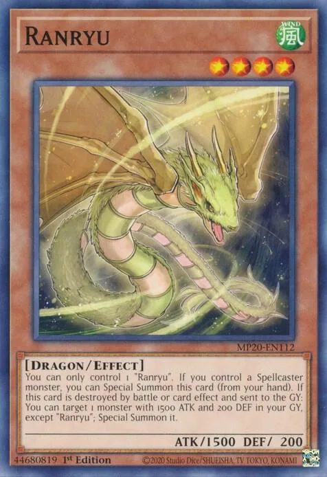 Ranryu MP20-EN112 Yu-Gi-Oh card from 2020 Tin of Lost Memories