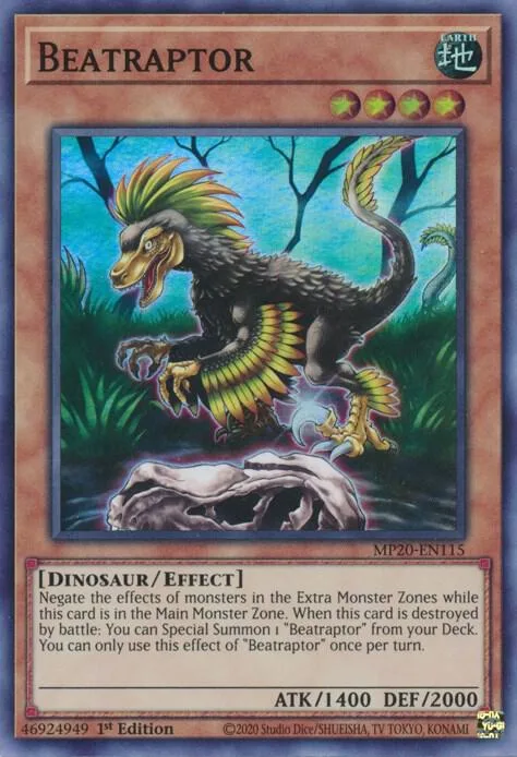 Beatraptor MP20-EN115 Yu-Gi-Oh card from 2020 Tin of Lost Memories