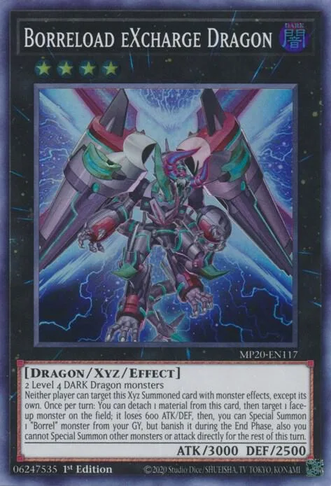 Borreload eXcharge Dragon MP20-EN117 Yu-Gi-Oh card from 2020 Tin of Lost Memories