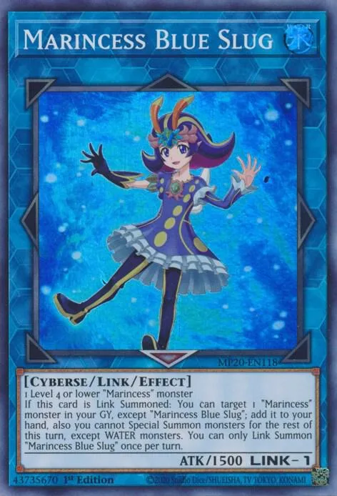 Marincess Blue Slug MP20-EN118 Yu-Gi-Oh card from 2020 Tin of Lost Memories