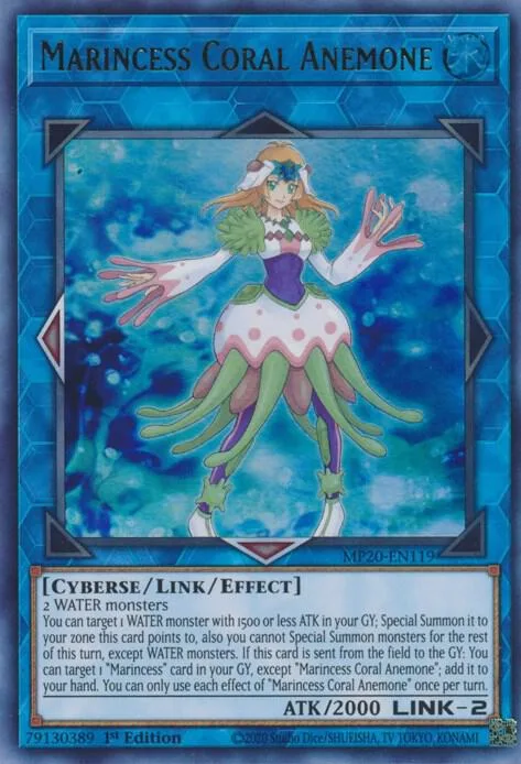 Marincess Coral Anemone MP20-EN119 Yu-Gi-Oh card from 2020 Tin of Lost Memories