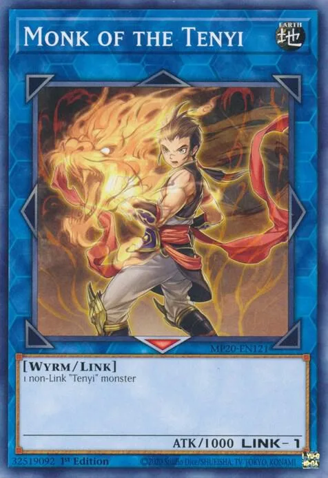 Monk of the Tenyi MP20-EN121 Yu-Gi-Oh card from 2020 Tin of Lost Memories