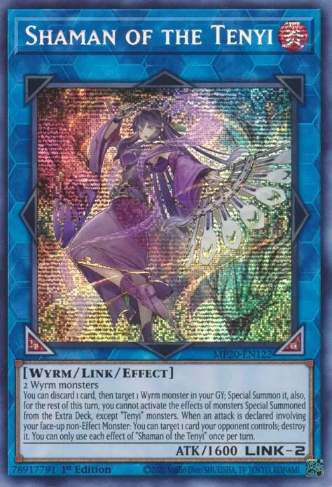 Shaman of the Tenyi MP20-EN122 Yu-Gi-Oh card from 2020 Tin of Lost Memories