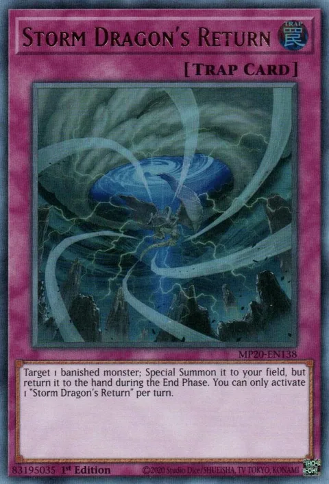 Storm Dragon's Return MP20-EN138 Yu-Gi-Oh card from 2020 Tin of Lost Memories
