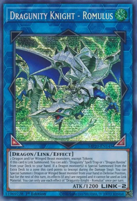 Dragunity Knight - Romulus MP20-EN145 Yu-Gi-Oh card from 2020 Tin of Lost Memories