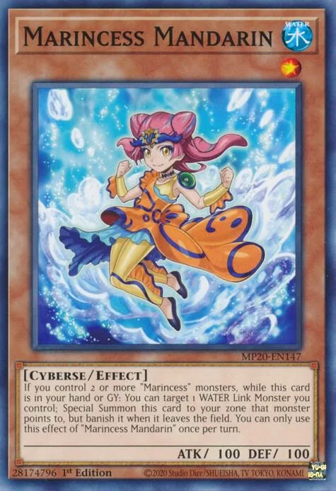 Marincess Mandarin MP20-EN147 Yu-Gi-Oh card from 2020 Tin of Lost Memories