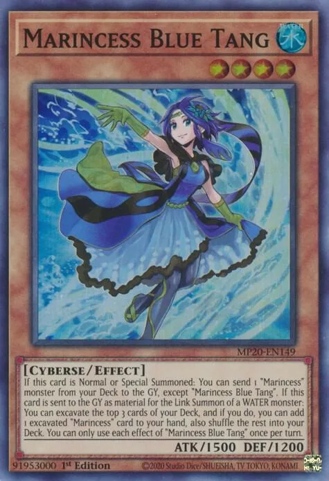 Marincess Blue Tang MP20-EN149 Yu-Gi-Oh card from 2020 Tin of Lost Memories