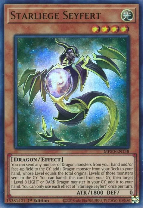 Starliege Seyfert MP20-EN158 Yu-Gi-Oh card from 2020 Tin of Lost Memories