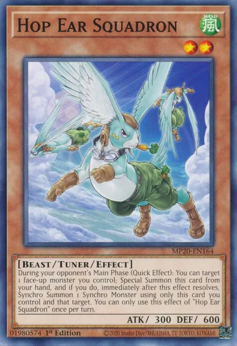 Hop Ear Squadron MP20-EN164 Yu-Gi-Oh card from 2020 Tin of Lost Memories