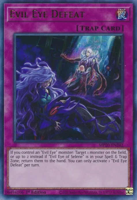 Evil Eye Defeat MP20-EN242 Yu-Gi-Oh card from 2020 Tin of Lost Memories