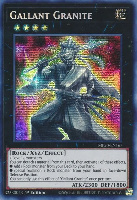 Gallant Granite MP20-EN167 Yu-Gi-Oh card from 2020 Tin of Lost Memories