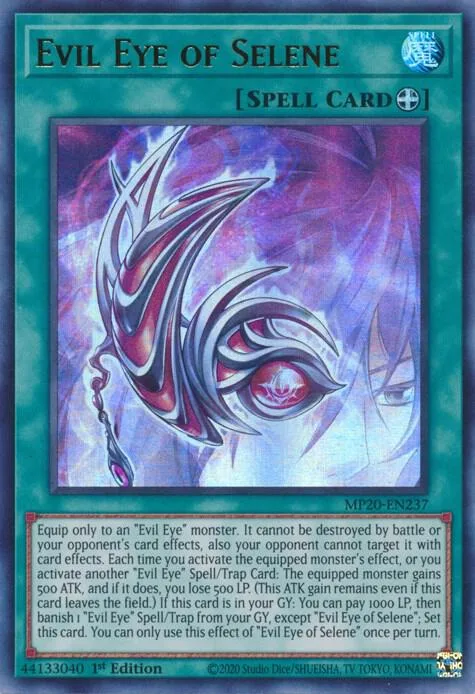 Evil Eye of Selene MP20-EN237 Yu-Gi-Oh card from 2020 Tin of Lost Memories