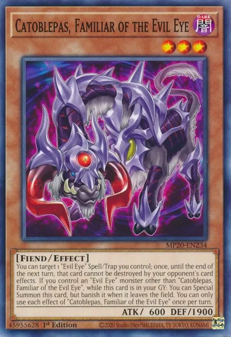 Catoblepas, Familiar of the Evil Eye MP20-EN234 Yu-Gi-Oh card from 2020 Tin of Lost Memories