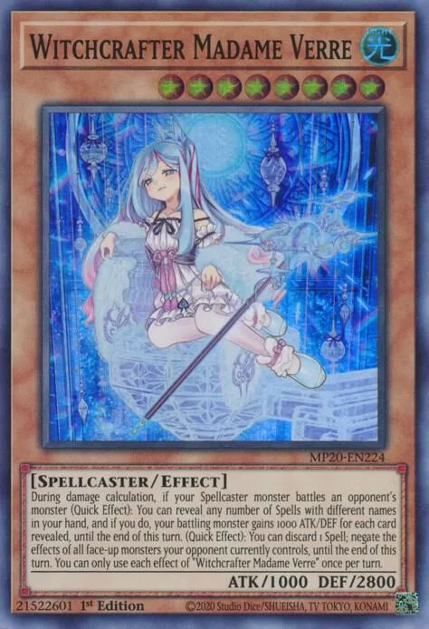 Witchcrafter Madame Verre MP20-EN224 Yu-Gi-Oh card from 2020 Tin of Lost Memories